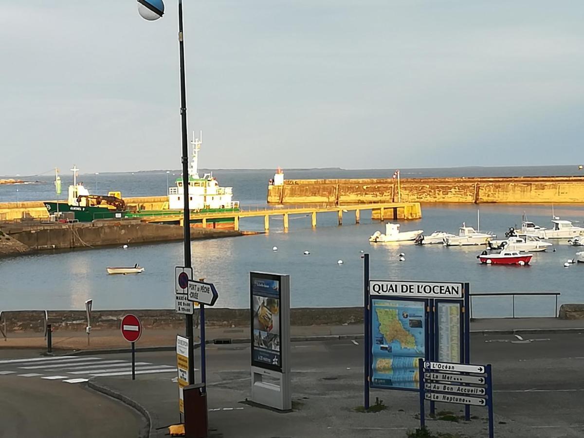 T2 balcon vue sur mer actuellement gênée par un échafaudage parking et entrée sécurisés tout à pied Quiberon Exterior foto